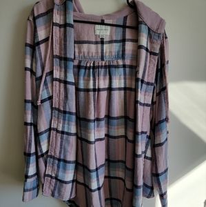 American Eagle hooded flannel